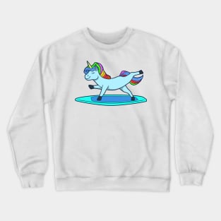 Cartoon Unicorn Does SUP Yoga Crewneck Sweatshirt